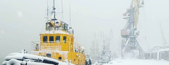 Бердянск заметает снегом
