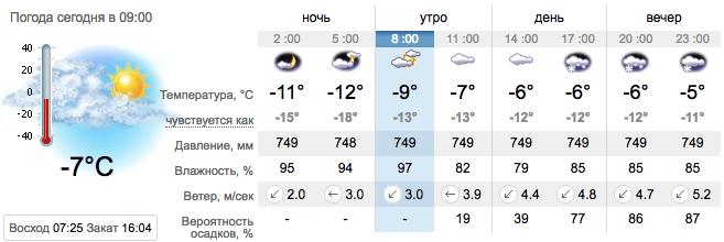 Прогноз погоды на 6 января в Запорожье. sinoptik.ua