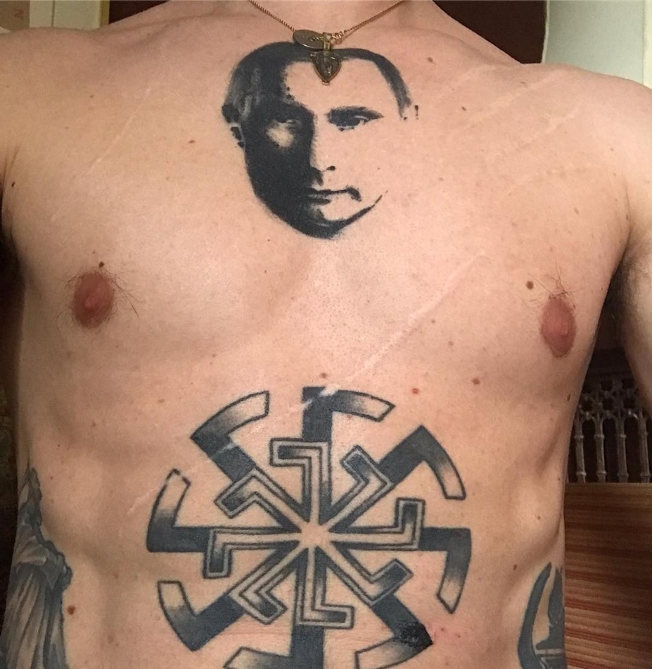 В ноябре украинский танцор набил на груди портрет Путина. Фото с официальной страницы Полунина в Instagram
