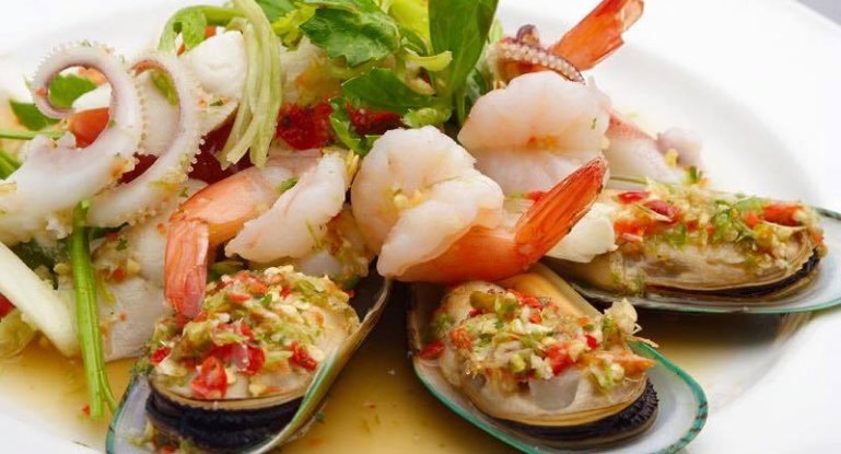 еда салат морепродукты