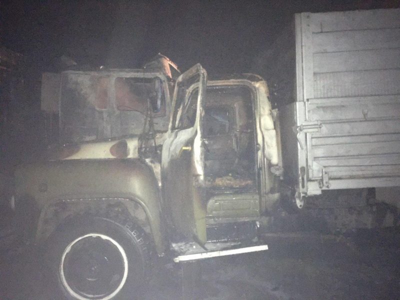 ночью горел грузовик MAN в пгт Розовка