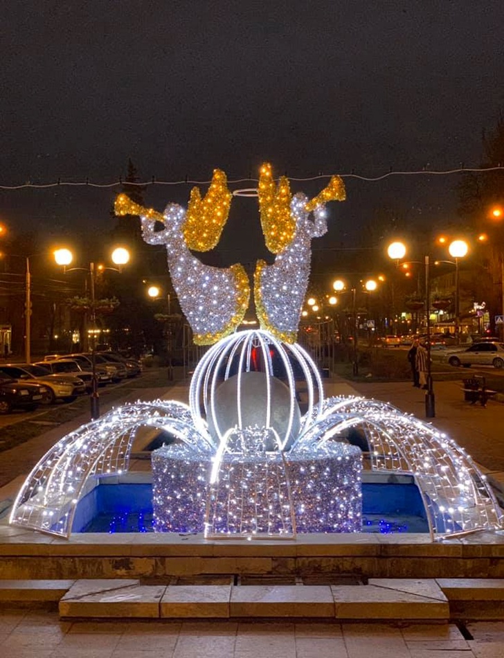 Красивая конструкция на фонтане / фото: Виктория Наумова