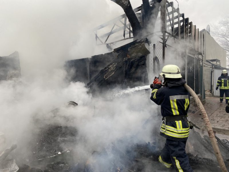 В Запорожье огонь на Набережной тушили четыре пожарные машины - видео, фото