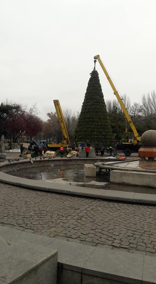 Новогоднюю елку на площади Маяковского установят на Фонтане жизни