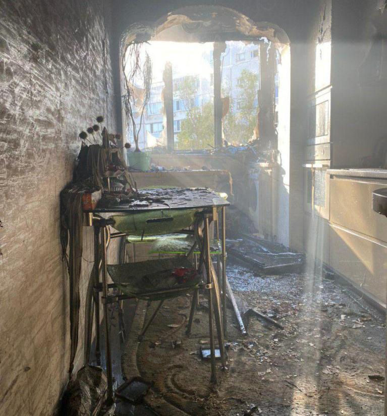 В Запорожской области горела квартира в многоэтажке