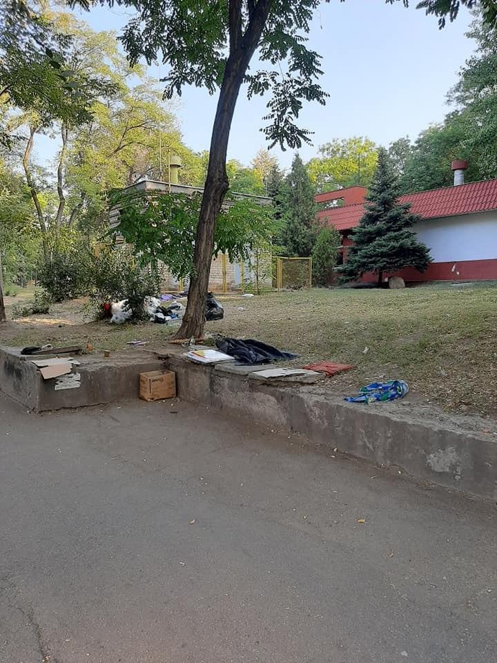В Запорожском парке поселились бездомные