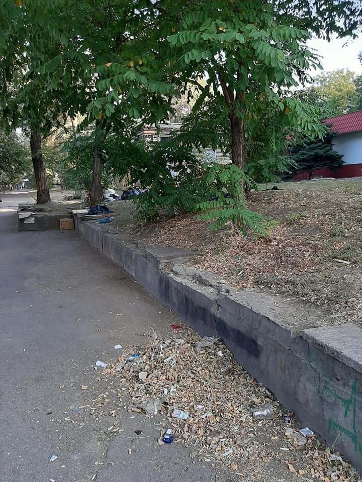 В Запорожском парке поселились бездомные