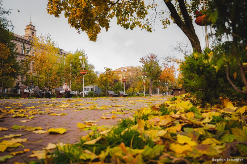 Яркая осень в самом центре Запорожья - фото