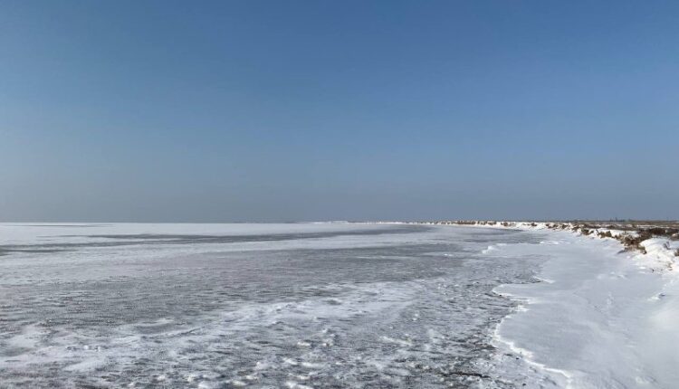 В Запорожской области лёд сковал Молочный лиман: уникальные кадры (ФОТО)