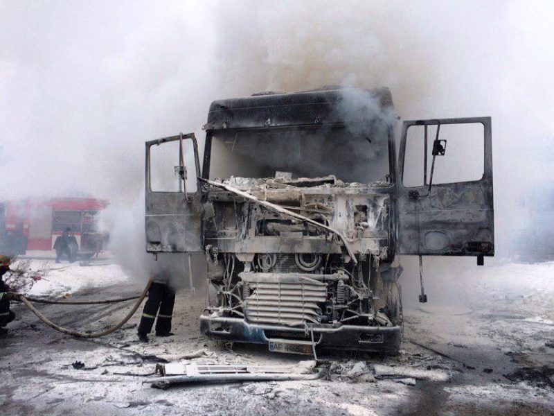Грузовик «DAF» горел в Бердянске