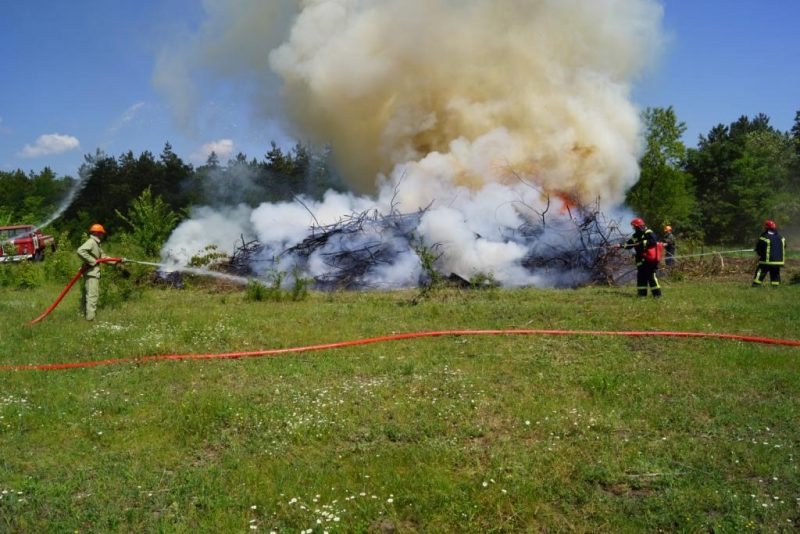 спасатели тренировались побеждать огненную стихию