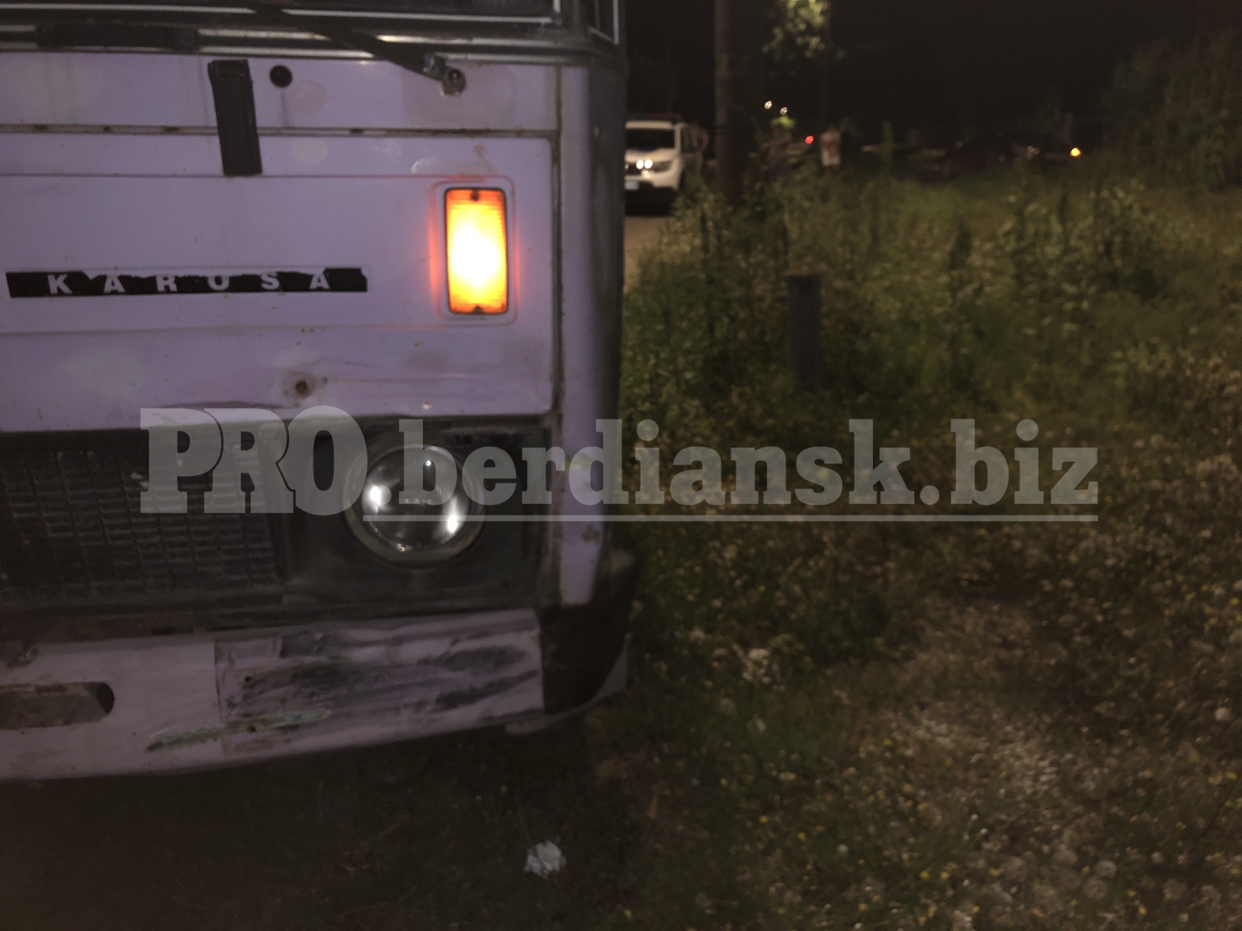 В Бердянске столкнулись автобус и легковой автомобиль. Пострадал подросток
