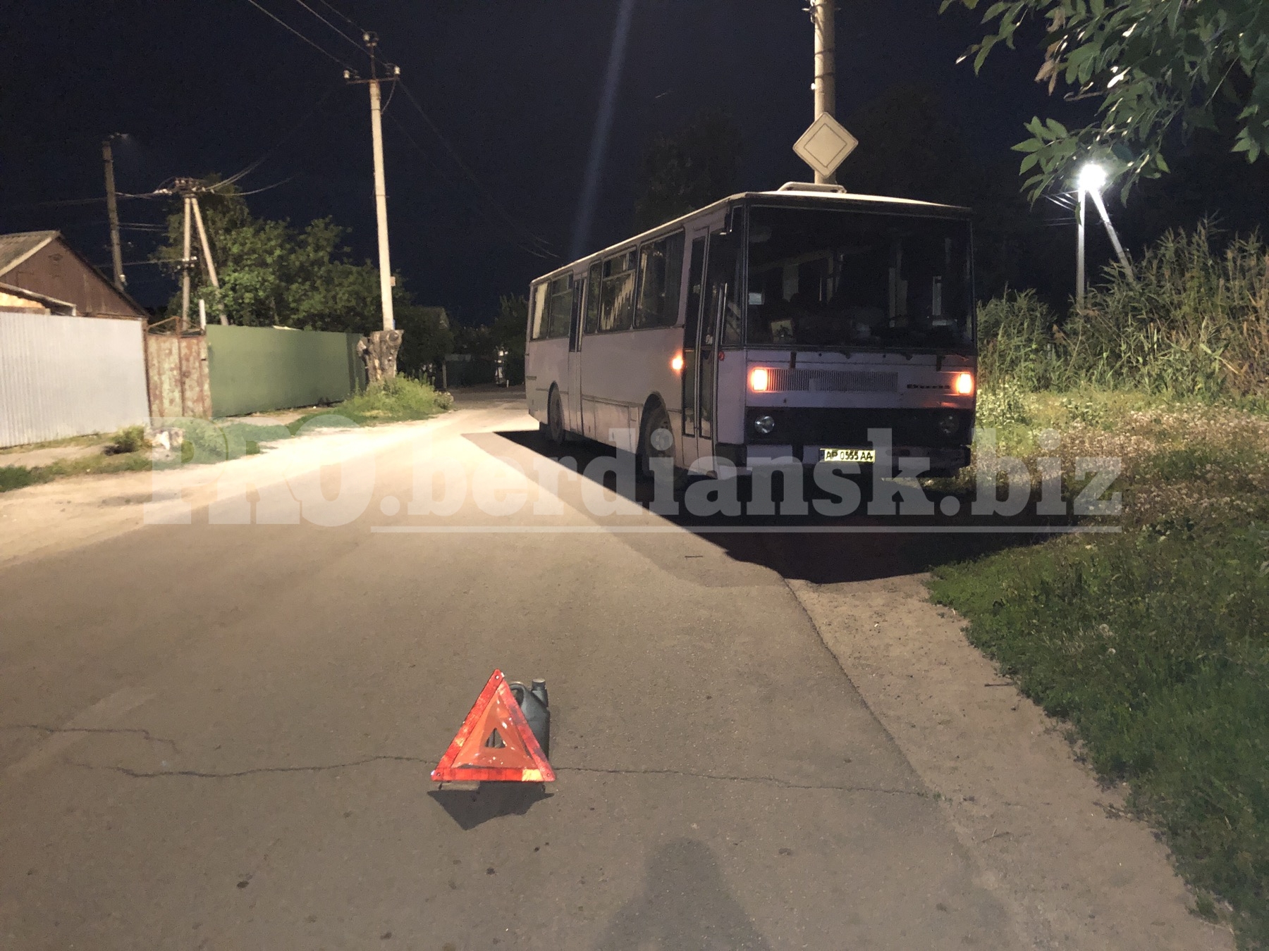 В Бердянске столкнулись автобус и легковой автомобиль. Пострадал подросток
