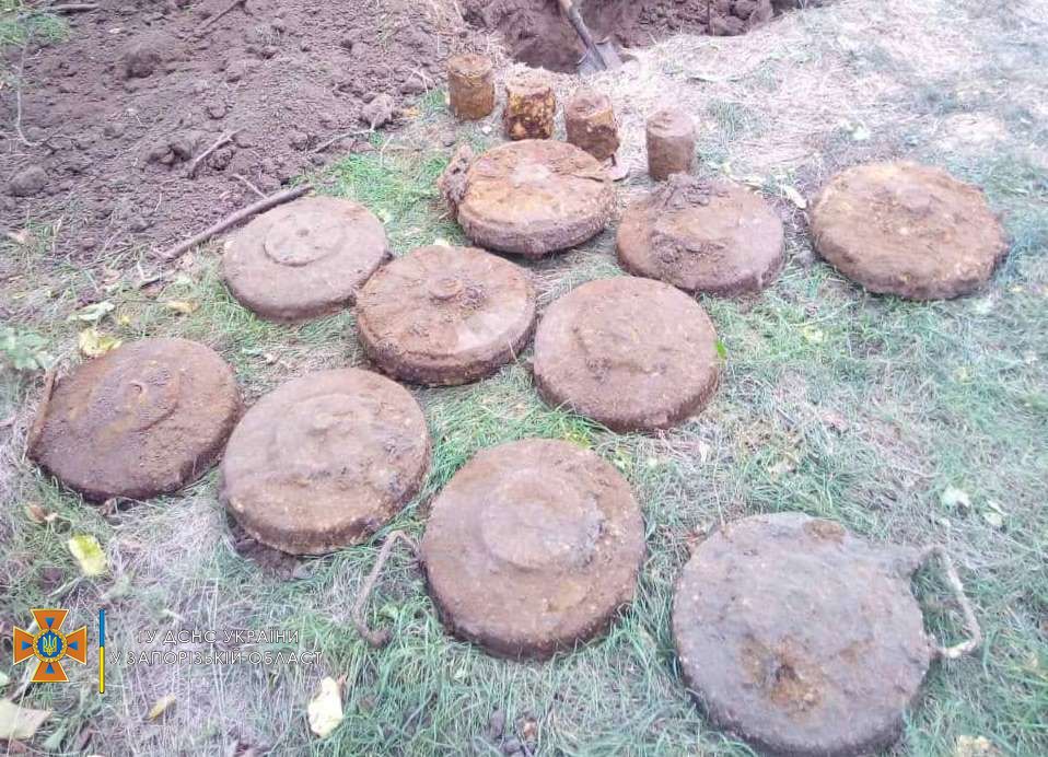 В Запорожской области во дворе частного дома обнаружили десятки мин и гранат (ФОТОФАКТ)