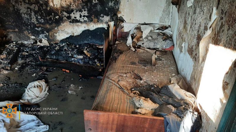 В Запорожской области пожар случился в сельском доме - всё выгорело