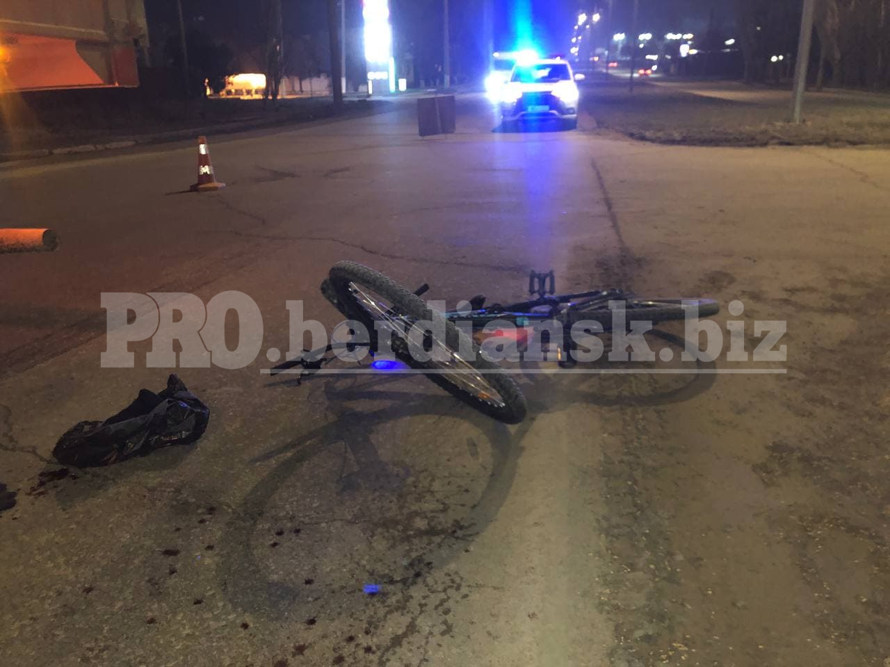 В Бердянске пьяный велосипедист угодил под колеса фуры (видео)