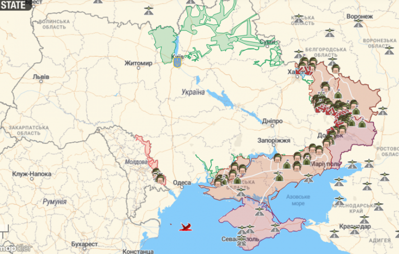 Яка ситуація на фронті: мапа бойових дій на території України
