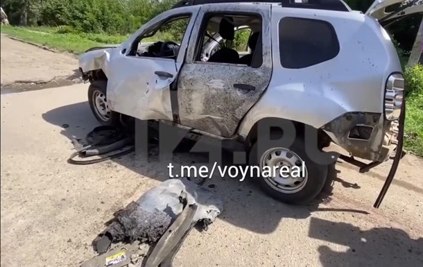 З'явилося відео підриву машини колаборанта у Запорізькій області